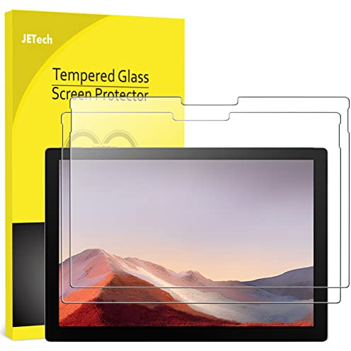 JETech Protector Pantalla para Surface Pro 7 Plus/Pro 7, 2 Unidades | HD Transparente, Compatible con Face ID, Cristal Vidrio Templado Anti-Arañazos