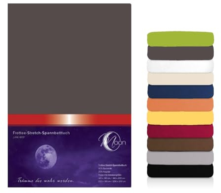 Moon Premium Frottee Spannbettlaken/Spannbetttuch (140x200-160x200, anthrazit)