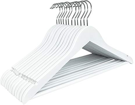 RSR Hangers 50 stycken barnklädhängare trä vit | Barnhängare | Babyhängare | Garderobbygel | byxbygel | skjortbygel | blushbygel | ver. Mängder och färger