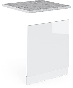Vicco Pannello frontale R-line, Bianco lucido/Bianco, 60 cm, PL Marmo