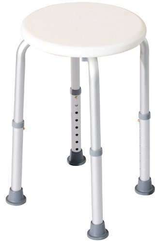 HOMCOM Tabouret de Douche réglable en Hauteur siège de Douche Ergonomique Pieds antidérapants Charge Max. 136 Kg alu HDPE Blanc
