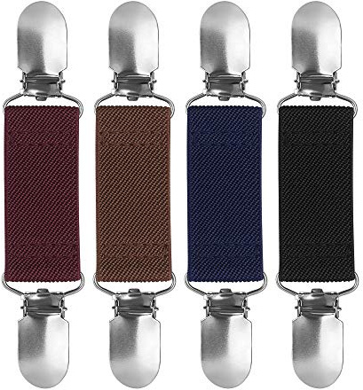 Dadabig 4 PCS Sweater Cardigan Clips, Elasticated Cinch Clip Unisex Simple Elegant Sweater Clothing Chain Fit Clip for Women and Men, 4 Colors