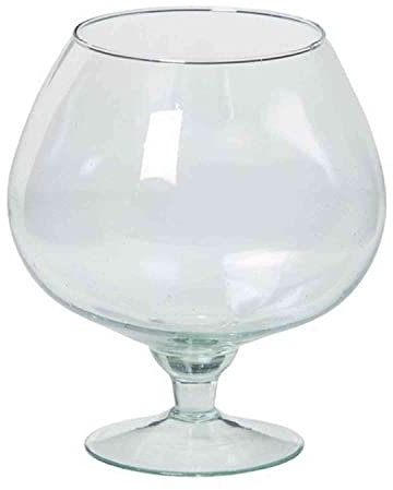 INNA-Glas Bicchiere da Cognac XXL Roger su Piede, Sfera/Rotondo, Trasparente, 18,5cm, Ø10,5cm/Ø15,5cm - Bicchiere Decorativo - Portafiori
