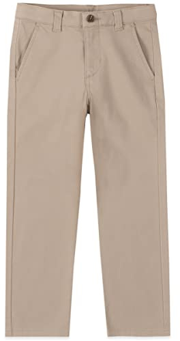 Izod Big Boys School Uniform Flat Front Twill Pants, Khaki, 16