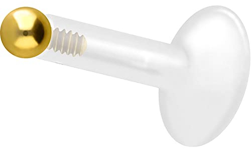 PIERCINGLINE PTFE Labret mit Innengewinde | Titan AUFSATZ KUGEL| Piercing Lippe Nase Ohr Helix | Farb & Größenauswahl