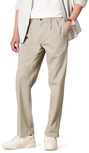 Amazon Essentials Pantalones Chinos Plisados con Pinzas de Vestir Hombre