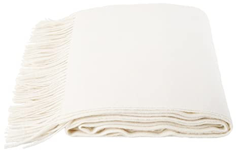 Zoeppritz Decke in der Farbe: Weiß, aus Alpacawolle hergestellt, Größe: 130x200 cm, 500050-010-130x200, 010 Offwhite