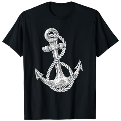 Anker mit Tauwerk oder Ankerleine Segler Kapitän Skipper T-Shirt
