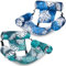 SLOOSH Bouées Gonflables pour Adultes, Lot de 2 Chaises Longues Flottantes, Piscine Gonflables pour Adultes, Chaise Flottante pour Fêtes, Été, Plage, Lac, Aquatique, Feuilles Tropicales - Vert, Bleu