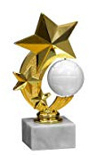 eberin · Volleyball-Pokal, Komplettfigur Volleyball, Gold, mit Wunschtext, Größe 16,2 cm