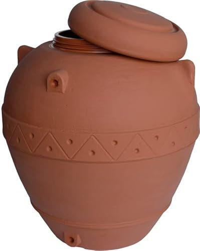 Serbatoio Cisterna per acqua piovana in plastica resistente al gelo- Orcio Giara decorativa effetto terracotta mod. 500 litri Made in Italy