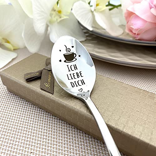Ich liebe dich Kaffeelöffel - Morgenlöffel für Kaffee oder Tee - Geschenk für Frau oder Mann - Geschenk für Freund