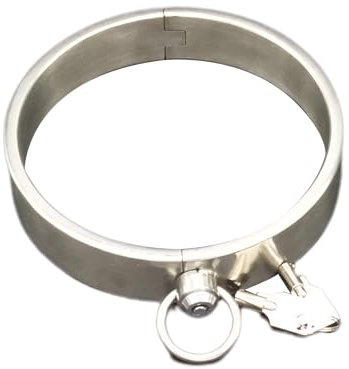 ZTHBYSB Schwere Edelstahl Presse Halsband/Halsbänder/Kragen, Fesseln Fetisch Slave BDSM Abschließbare Halsreif Erotik Restraint Sex Spielzeug für Frauen Mann Paare,Silber,11.7cm