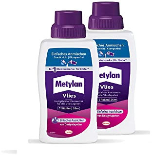Metylan Vlies Fertigkleister Konzentrat, Tapetenkleister für Vliestapeten, starker & schnell mischbarer Kleister für den sofortigen Einsatz, 2x500g