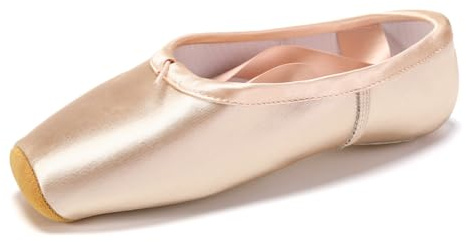 SWDZM Ballett Spitzenschuhe Ballettschläppchen Tanzschuhe mit dem genähten Band und Zehenpads für Mädchen