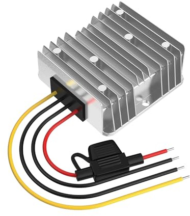 Transformador 24 V 12 V 30 A 360 W Impermeable IP67 – Convertidor de 24 V a 12 V CC Reductor de Alta Eficiencia, Transformador 24 a 12 V para Auto, LED, Camiones, Carros de Golf, Sistema Solar