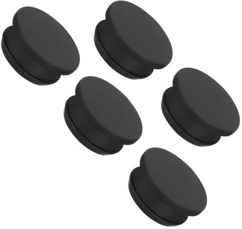 QUARKZMAN 5 Stück Gummistopfen 30mm Silikon-Lochstopfen Wasserdicht Verschlussstopfen Silikonstopfen Stopper Steckdichtstopfen Flach Abdeckkappen für Rohrleitungen Flaschen Labor, Schwarz