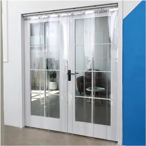 JSY PVC-Streifenvorhang, verschiebbarer transparenter Streifentürvorhang, faltbarer Windschutzscheibenverschluss for Gefrierräume, Garage für Kühlraums, Lagertür ( Color : 1.6mm , Size : 1.8X2.5M )