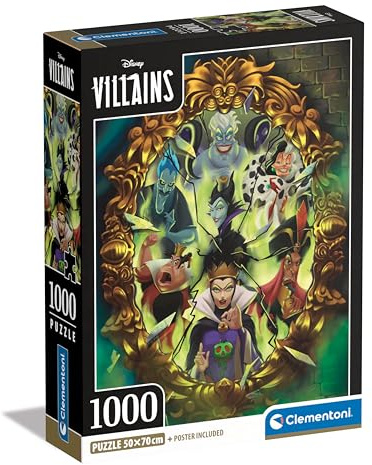 Clementoni Villains Puzzle 1000 Teile Erwachsene | Disney Puzzle in 70 x 50 cm - Puzzle Erwachsene anspruchsvoll von Clementoni 39812