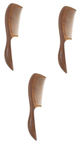 Beavorty 3stücke Natural Wooden Hair Comb Antistatischer Holzkamm Für Ergonomischer Massagekamm Grünem Sandelholz Für Kopfhautmassage