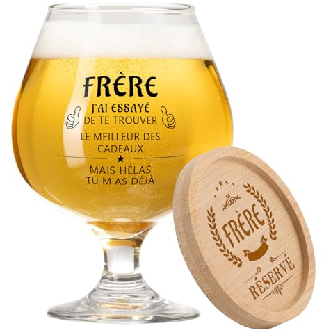 Funnli Cadeau Frere, Verre A Biere Idee Cadeaux Pour Frère Grand Frere Homme Noël Noel Anniversaire Fete des Peres