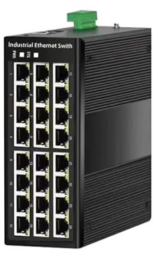 Switch industriale su guida DIN Gigabit Ethernet Switch Ethernet industriale gestito (PoE): 24 porte 10/100/1000, switch Ethernet Gigabit a 24 porte con supporto for montaggio su guida DIN(Non-PoE Typ