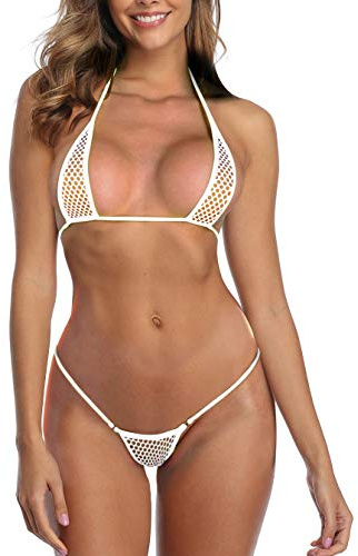 LAMORTY Micro Bikini Extreme Sexy Slutty Mini String Bikinis for Women Thong Swimsuit Bottom Exotic Bathing Suit