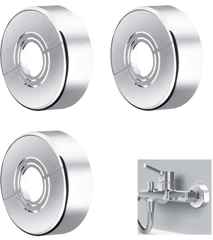 KOZOY Shower Fitting Rosette 3 Sizes in 1, 3 Pieces Cover Rosette Divided for Diameter 21 mm/25 mm/33 mm, Heating Pipe Rosette Pipe Cover, Rosette Tap, Rosettes for Shower Fittings (70 x 25)