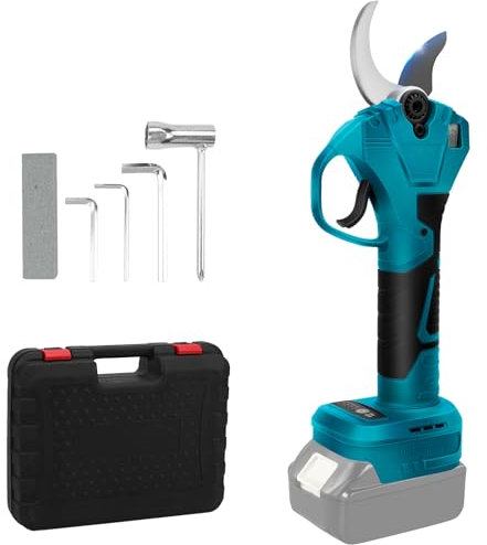 Akku Astschere Kompatibel mit Makita 18V Batterie, Max Öffnung 50mm, SK7 Stahlklinge, LCD Display, Professionelle Elektrische Gartenschere, für Baumzweige, Blumen (Ohne Akku)