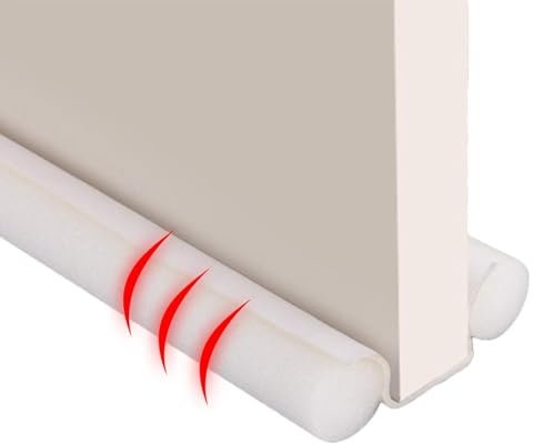 Burlete de puerta – Doble boquilla de puerta | Escobillas de puerta ajustable | Burlete de puerta bajo puerta | Anti-ruido e impermeable | Protección contra corrientes de aire de puerta corredera