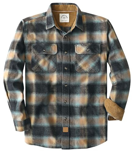 Dubinik® 6 oz Chemise à Carreaux Homme Flanelle Longues Manches Confort