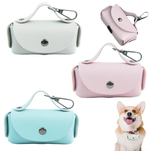 3 Stück Kotbeutelspender Hundekotbeutelspender Kotbeutelhalter Hundekotbeutel Halter Kotbeutelspender Für Hunde Geeignet Für Die Meisten Standard Hundekotbeutel (Grau, Rosa, Hellblau)
