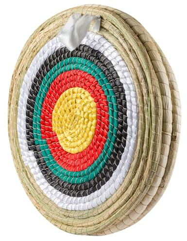 JF HOME BLISS Archery Target Hand-Made Straw Round Target Shooting Bow for Recurve Bow Compound Bow or Longbow 20 inches Diameter (Green, 3 Layers)
