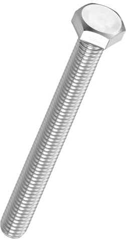 Kozelo 10 Stk Sechskantschrauben - [M8-1.25x75] 304 Edelstahl Güte A2-70 Vollgewinde Sechskantkopf Maschinenschrauben Rechtsgewinde Außen-Sechskant Antrieb Silber
