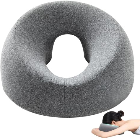 BIZOI Coussin Massage Visage, Oreiller de Massage pour Le Visage, Oreiller de Massage avec Trou, Appui Tete Massage pour Lit en Mousse à Mémoire, Tetiere Massage en Forme de u pour Spa Salon Beauté