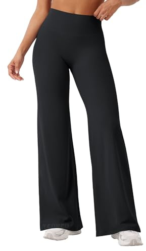 YEOREO Workout Leggings Womens No Front Seam Straight Leggings 31.5 High Waist Buttery Eddiy Gym Yoga Pants Black S