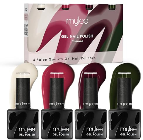 Mylee Set de Vernis à Ongles Gel Semipermanent 4x8ml [Cosmos Quad] - UV/LED | Nail Art, Manucure et Pédicure Durable, Usage Professionnel et Domestique - Vegan & Cruelty Free