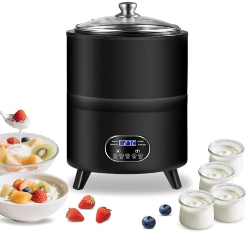 Aisny Yogurtiera, Macchina Gelato Multifunzione da 8 Litri con Grande capacità e Display del Tempo per la Produzione di Yogurt in Grandi Quantità Yogurtiera Professionale