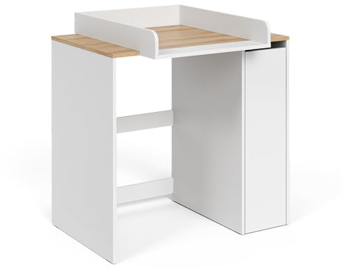 Vicco Waschmaschinenschrank Viktor, Weiß/Artisan, 93.6 x 88.2 cm | 2 Teile mit Wickelauflage, zur Aufbewahrung von Waschmitteln und als Ablagefläche