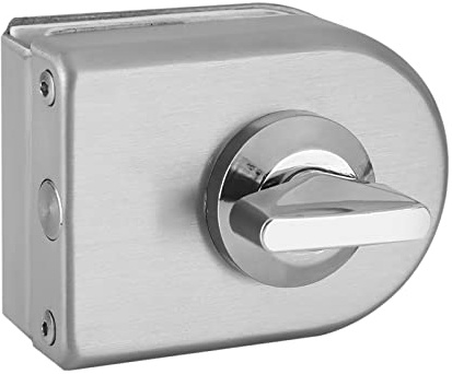 ZAWELIYO Serrure de Porte en Verre, Loquet en Acier Inoxydable avec Bouton Rotatif pour Verre trempé de 10 à 12 Mm, Installation sans Perçage pour Porte D'hôtel à Domicile