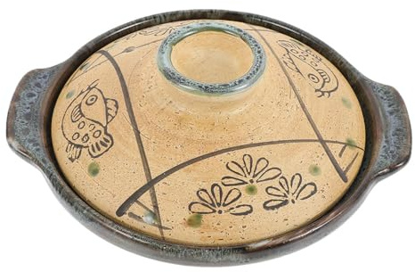 HIAKDOFT Casserole Japonaise en Céramique 18 CM Marmite à Cuisson Rapide pour Riz et Soupes Ustensile Cuisine Maison Fond Plat Surface Lisse Plaque de Cuisson