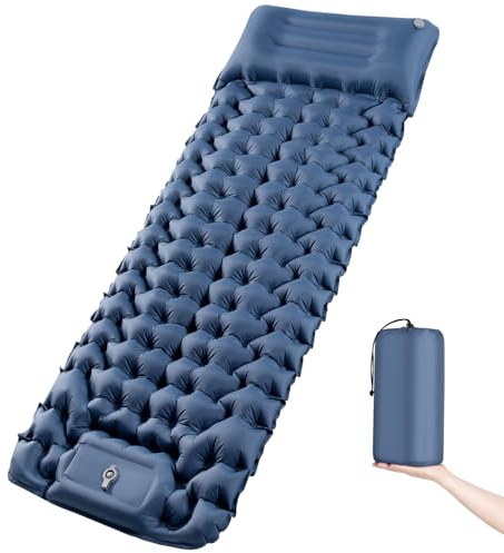 BriziAerie Isomatte Selbstaufblasend, Aufblasbare Luftmatratze Camping, 9cm hoch | Ultraleicht & Kompakt | air Mattress mit Ergonomische Kissen, Indoor & Outdoor für Wandern Strand Reise Gäste