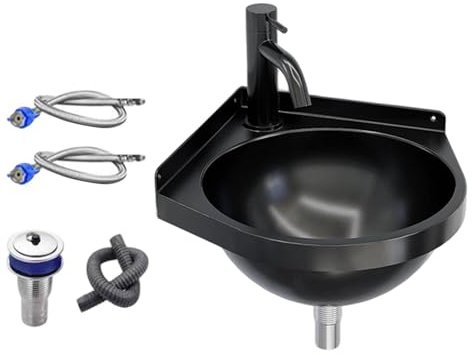 Wall Mount Sink Triangular Semi-circular Corner Washbasin Faucet