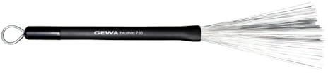 GEWA Besen Brushes Jazz Stahlbesen Gummigriff einziehbar mit Ring (Paar)