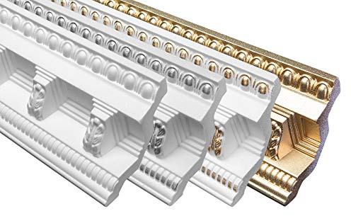 Marbet Deckenleiste B-22 weiß aus Styropor EPS - Stuckleisten gemustert, im traditionellen Design - (20 Meter Sparpaket) Styroporleisten Zierprofile Stuck