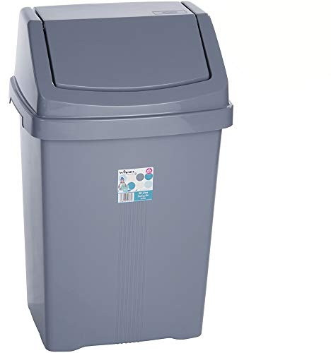 50L Mülleimer Schwingdeckel rechteckig robust 40x33cm Grau 25L Kunststoff