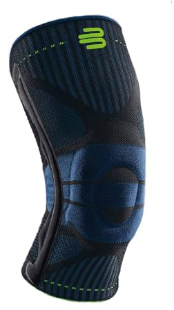 Bauerfeind Kniebandage Knee Support für Männer, 1 Sportkniebandage für Fußball, Joggen oder Fitness, Meniskus Knie-Bandage mit Silikonring, Rechts & links tragbar, S, Schwarz