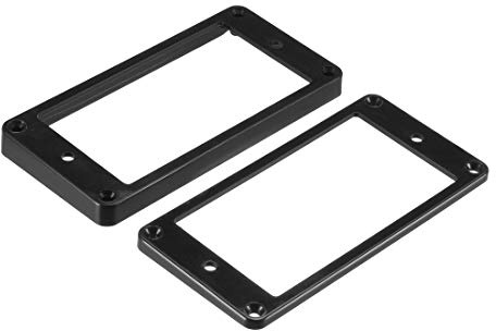 sourcing map Humbucker Tonabnehmerring Tonabnehmer-Montagerahmen, flacher Boden, 35 für Hals und 79 für Steg-Tonabnehmer, Schwarz, 2 Stück