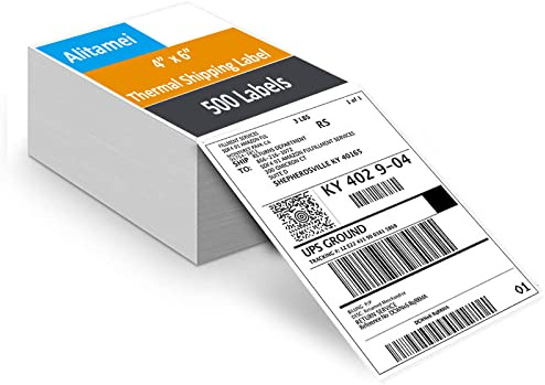 DURABLE Thermal Labels 4x6, Packs of 500, Fanfold, Address, Permanent Adhesive, Shipping & Mailing, Compatible with Thermal Transfer & Direct Printers