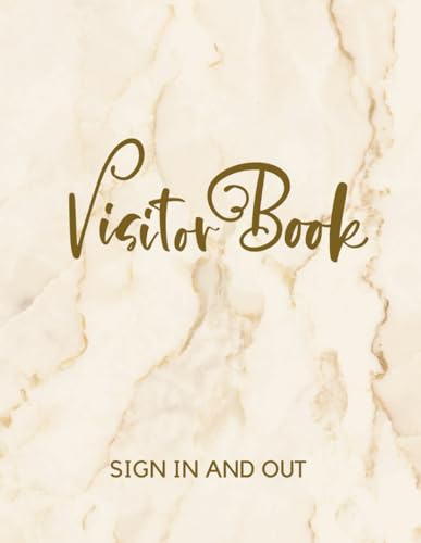 Visitor Book Sign In and Out: Beautiful Pink Marble Business Signing In Book for Customers and Other Office Guests